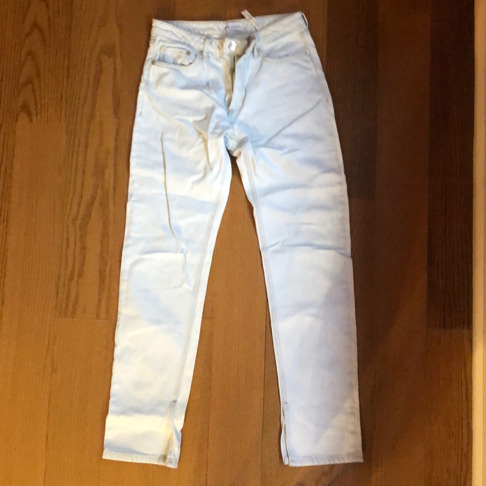 Zara light wash split high waisted jeans